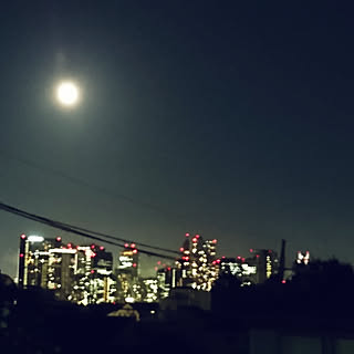 部屋全体/月/月夜/3階バルコニーから/西新宿高層ビル群...などのインテリア実例 - 2018-06-29 22:29:14