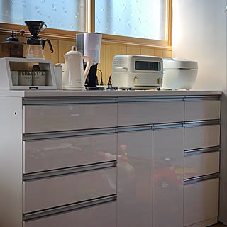 キッチン/ニトリ/キッチンカウンター/ホワイトインテリア/カフェコーナー...などのインテリア実例 - 2019-08-18 23:12:32