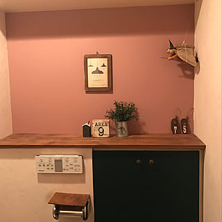 バス トイレ 壁紙の上から塗れるペンキのインテリア実例 Roomclip ルームクリップ