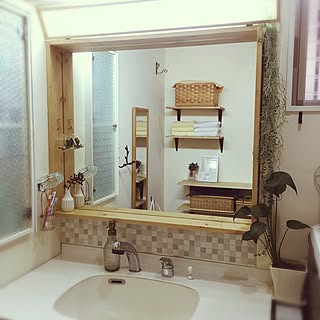 蛍光灯カバー 洗面台リメイクのインテリア実例 Roomclip ルームクリップ