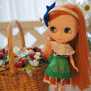 机/エミリーテンプルキュートちゃん/ふたつきバスケット/いちごのカゴ/ブライスのインテリア実例 - 2018-05-31 07:32:49