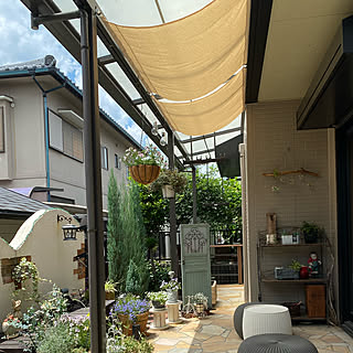 日除けシェード 狭い庭のインテリア実例 Roomclip ルームクリップ