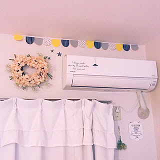 ガーランド/フェイクフラワー/リース/エアコン/賃貸インテリア...などのインテリア実例 - 2019-09-28 01:55:35