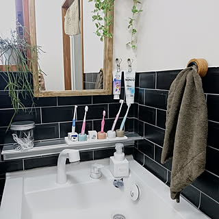バス/トイレ/賃貸/フェイクグリーン/昭和物件/壁紙DIY...などのインテリア実例 - 2018-12-22 08:38:41