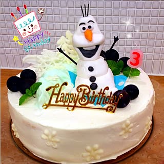 キッチン/誕生日ケーキ/インテリアじゃないけど♡/オラフ/アナと雪の女王...などのインテリア実例 - 2014-09-16 20:24:30