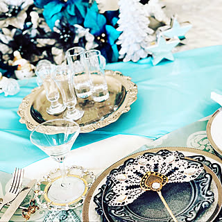 キッチン/インテリア/ガラス/クリスマス/ティファニーブルー...などのインテリア実例 - 2017-12-22 13:34:58