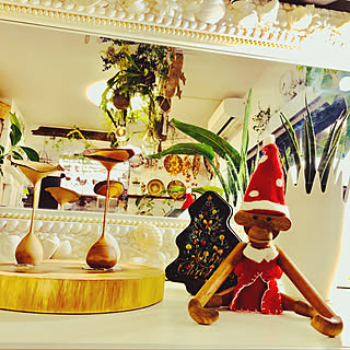 カイボンスンモンキー/クリスマス/オキナワスズメウリ部/貝殻で作ったミラー/流木...などのインテリア実例 - 2019-11-23 02:18:23