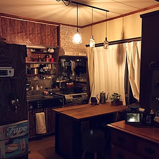 キッチン/賃貸/男前もナチュラルも好き/蜜ろうワックス/オイルステイン オーク...などのインテリア実例 - 2017-06-21 00:01:16