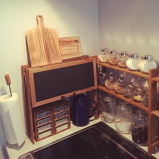 手作り棚/木製仕切りケース/ポット/カッティングボード/キッチンペーパーホルダー...などのインテリア実例 - 2015-11-16 14:08:15