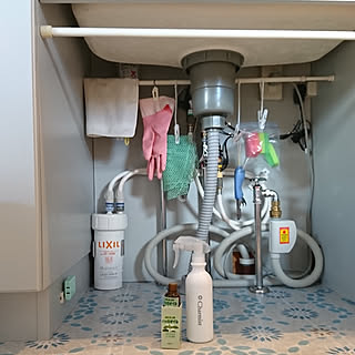 キッチン/シンク下収納/シンク下の清掃/あえて扉無しの選択/LIXIL浄水器用カートリッジ...などのインテリア実例 - 2018-06-27 12:08:48
