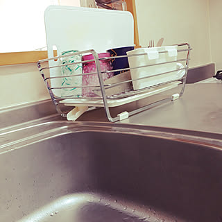 キッチン/1LDK/賃貸/山善ハナウタモニター応募/水切りラックのインテリア実例 - 2018-09-22 14:39:48