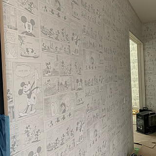 ディズニー壁紙 クロス アクセントのインテリア実例 Roomclip ルームクリップ