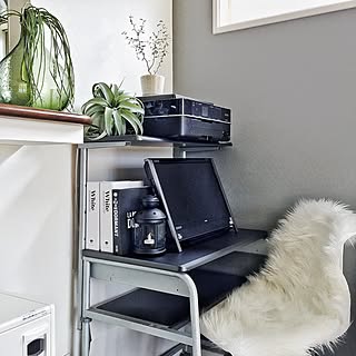 グレーの壁/観葉植物/配線隠し/フラワーベース/H&M HOME...などのインテリア実例 - 2017-03-17 21:27:43