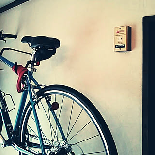 壁/天井/ひとり暮らし/レトロ/自転車壁掛け/シンプル...などのインテリア実例 - 2018-03-20 19:55:19