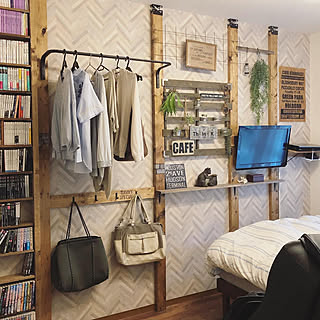 寝室 本棚diyのインテリア 手作りの実例 Roomclip ルームクリップ
