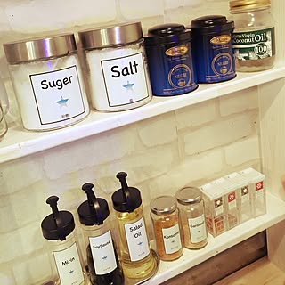 キッチン/キッチン/自作ラベル/DIY/調味料棚...などのインテリア実例 - 2015-10-05 18:33:47