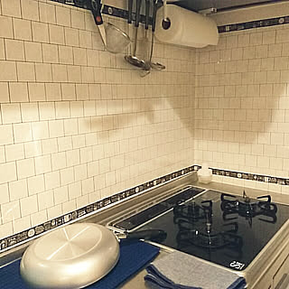 キッチン/壁紙DIY/マステ/マスキングテープ/壁紙...などのインテリア実例 - 2018-01-05 00:47:45