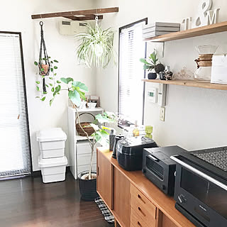 パントリーがありません/収納ボックス/サイドボード/狭小住宅/観葉植物のある暮らし...などのインテリア実例 - 2019-10-18 22:48:35
