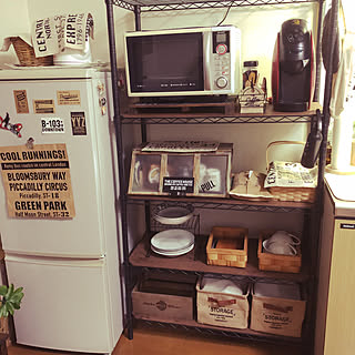 棚/断捨離記録/食器棚をつかわない収納/珈琲セットはまとめて/手作りショーケース♡/pic4枚目♪...などのインテリア実例 - 2018-04-18 00:09:15