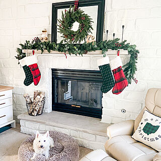 living room/クリスマス/リビングルーム/クリスマスインテリア/暖炉...などのインテリア実例 - 2021-12-08 22:09:37