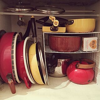 キッチン/立てる収納/コンロ下収納/ワイヤーネット/キッチン収納...などのインテリア実例 - 2017-02-19 22:31:41