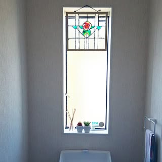 バス トイレ ステンドグラス風フレームのインテリア実例 Roomclip ルームクリップ