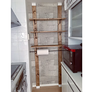 DIY棚/突っ張り棒/キッチンペーパーホルダー/ブライワックス ジャコビアン/ディアウォール...などのインテリア実例 - 2019-06-23 06:12:32