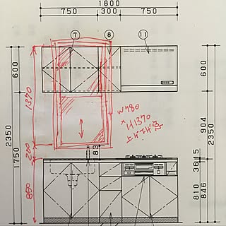 キッチン/吊り棚要加工/中古を買ってリノベーション/打合せ用資料/一人暮らし...などのインテリア実例 - 2017-03-18 20:41:33