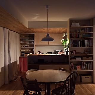 部屋全体/ナラ無垢床/ナラの床材を天井に張ってます!/IDEE/照明...などのインテリア実例 - 2014-09-02 22:41:40