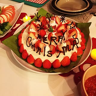 リビング/手作りケーキ/クリスマス/クリスマスパーリー/器をこよなく愛する部...などのインテリア実例 - 2015-12-25 19:07:51