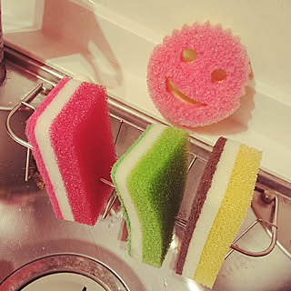 キッチン/スポンジ置き場/カラフル/レトロ/赤のある暮らしのインテリア実例 - 2020-01-24 21:42:17