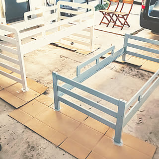 ベッド周り/DIY/二段ベッド/二段ベッドリメイク/自家塗装...などのインテリア実例 - 2020-02-24 22:44:59