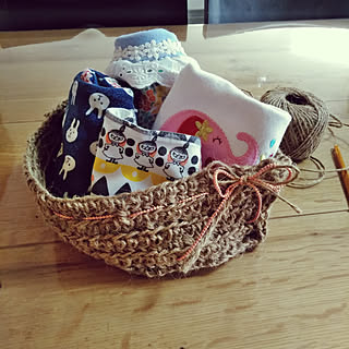 できたぁー!(≧◡≦)/麻ひも/ハンドメイド/スタイ入れ/ナチュラル/きれいにしたい...などのインテリア実例 - 2018-12-21 15:29:15