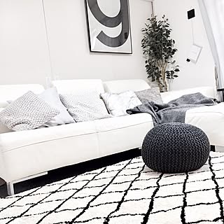 リビング/ニトリのフェイクグリーン/プフ/ベニワレン風/ラグ...などのインテリア実例 - 2017-01-14 12:48:38