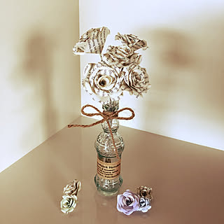 ペーパーフラワー/100均/リメイク/玄関/入り口のインテリア実例 - 2020-02-20 21:23:17