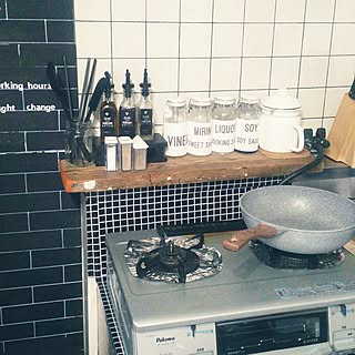 キッチン/山善収納部/見せる派/見せる収納/調味料入れ...などのインテリア実例 - 2017-03-10 12:16:12