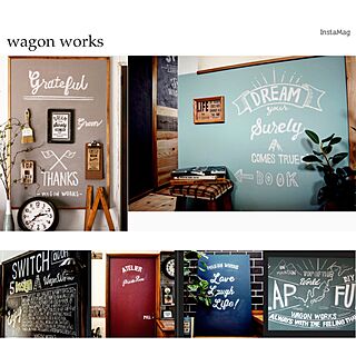 壁/天井/黒板シート/チョークアート/WAGON WORKS/wagonworks...などのインテリア実例 - 2017-03-18 22:47:49