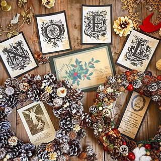 部屋全体/いつもいいねありがとうございます♡/オーナメント/クリスマスカード/木ノ実のリース...などのインテリア実例 - 2016-12-19 12:38:39