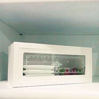 キッチン/楽天で買ったもの/ガラスケース木箱⇒ホワイト化♥/茶色の木箱⇒白の木箱リメイク♥/★ホットユーザー⇒Thank you!★...などのインテリア実例 - 2016-12-07 22:06:47