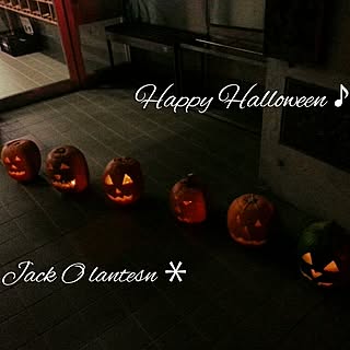 玄関/入り口/ハッピーハロウィン♪/家では、ありませんが♪/手作り/かぼちゃのインテリア実例 - 2014-10-31 22:28:24