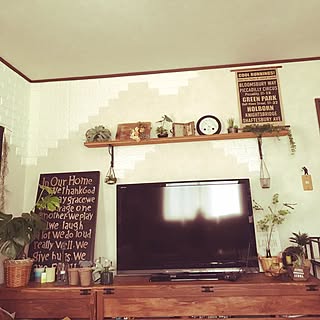 リビング/サインボード風/みんなの素敵な作品たち♡/テレビボードDIY/テレビ台DIY...などのインテリア実例 - 2017-07-16 08:08:48