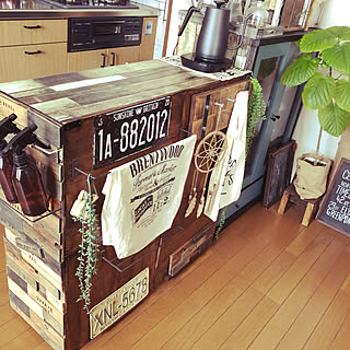 カラーボックス/カラーボックスでキッチンカウンター/カラーボックス カウンター/TODAY'S SPECIAL/セリア...などのインテリア実例 - 2019-08-07 10:28:08