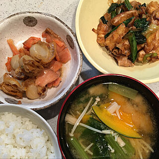 小松菜と榎茸とかぼちゃの味噌汁のインテリア実例 Roomclip ルームクリップ