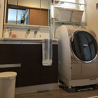 バス/トイレ/クッションフロア貼り替え/ダイソーのカーテン/ニトリのランドリーラック/ニトリのかご...などのインテリア実例 - 2018-10-16 13:47:57