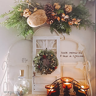 玄関/入り口/クリスマスリース/クリスマス/作品は玄関コーナーに全てあります。/ハンドメイド...などのインテリア実例 - 2017-11-28 07:54:05