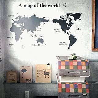 壁/天井/squ+/子供部屋/froqリメイク/mtCASA錆×タイル・ヴィンテージ/世界地図...などのインテリア実例 - 2015-11-22 09:35:16