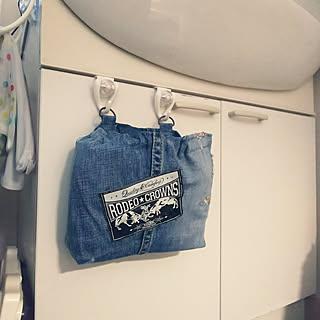 洗面スペース/DIY/100均アイテム/ロデオクラウンズデニム/ゴミ箱DIY...などのインテリア実例 - 2019-10-20 14:51:20