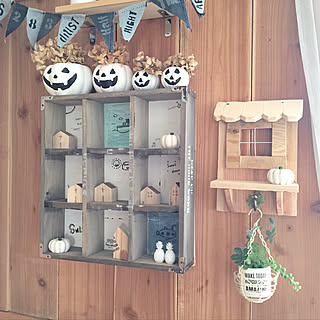 壁/天井/ガーランドハンドメイド/キャンドゥ/紫陽花ドライフラワー/ハロウィン...などのインテリア実例 - 2017-10-10 05:53:14