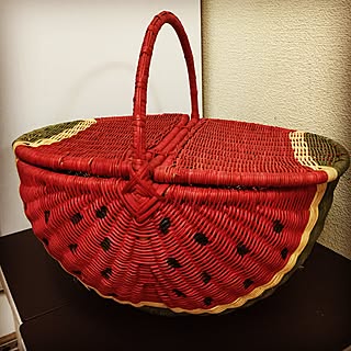 キッチン/カゴバッグ/カゴ/バスケット/スイカ柄...などのインテリア実例 - 2015-06-04 14:14:45