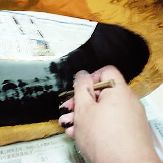 机/アルファベットサイン/金銀折り紙/ラメネイル/セリア/くろ...などのインテリア実例 - 2014-08-10 01:40:09